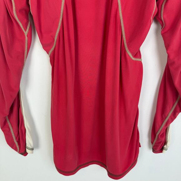 NRS Mens Rashguard Hydrosilk LS UV Protection Red/Beige Long Sleeve Shirt Medium - Picture 6 of 13